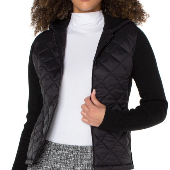 Liverpool Jackets & Coats Liverpool Quilted Hood Sweater Poshmark